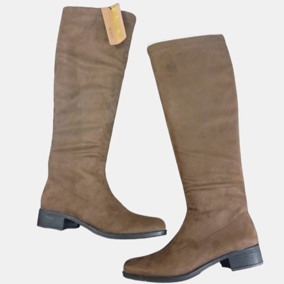 Bussola Knee High Brown Suede Microfiber Women's Boots size 6 - Picture 1 of 12